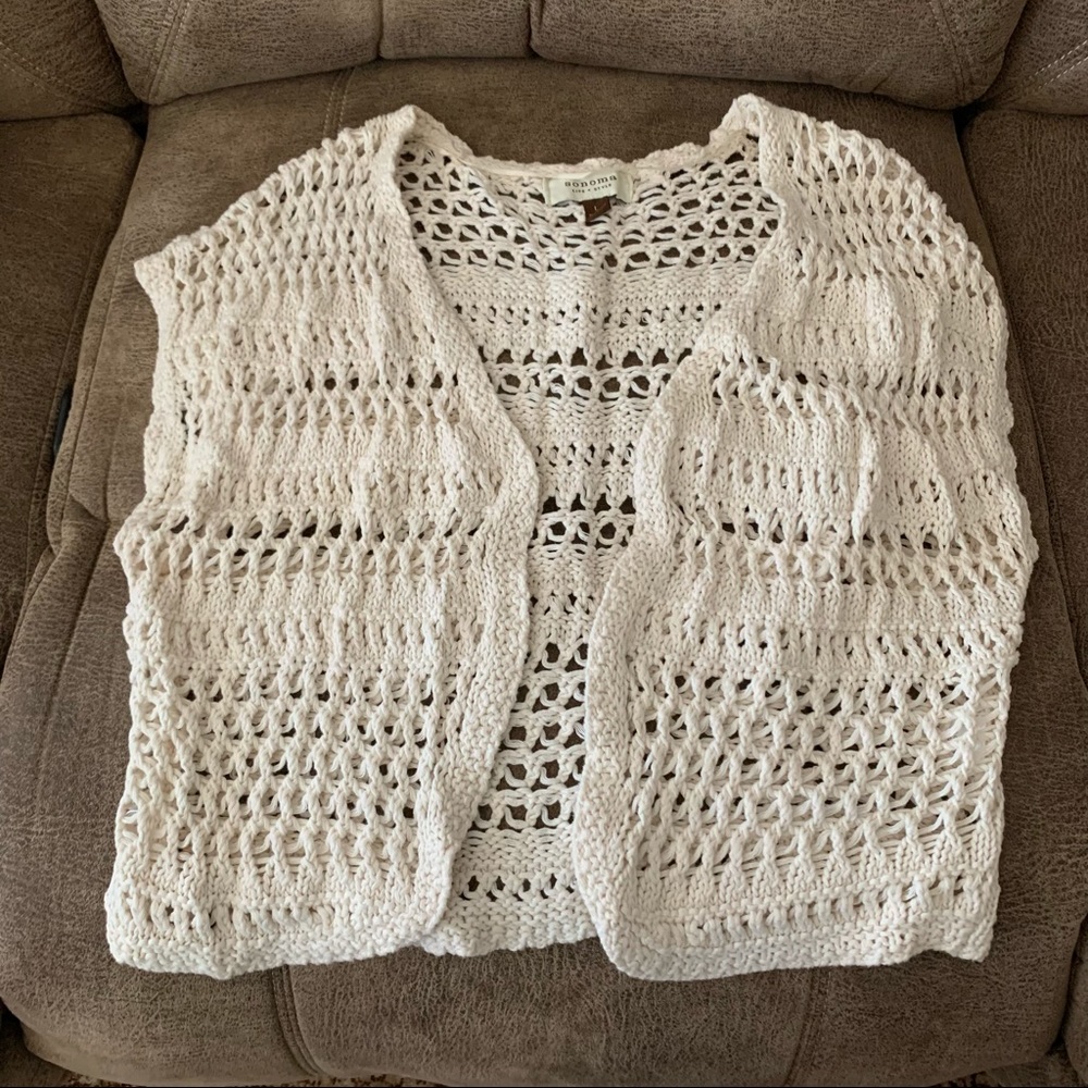 Sonoma Crochet Cream Colored Shrug/Vest